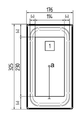 Figure 1 – Bricks layout on 1/3 GN container and thermocouple position